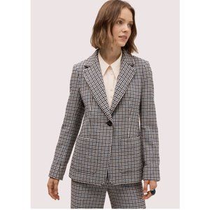 Kate Spade Blazer Plaid Houndstooth French Jacket Multicolor Womens Size 0